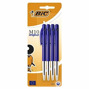 Pochette de 4  Stylos bille BIC M10 Medium bleu blister