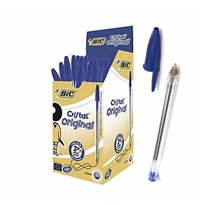 Pack de 50 stylos Bic CRISTAL MEDIUM   BLEU