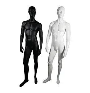 Mannequin Homme Stylisé Blanc/Noir pour Présentoir Vêtement