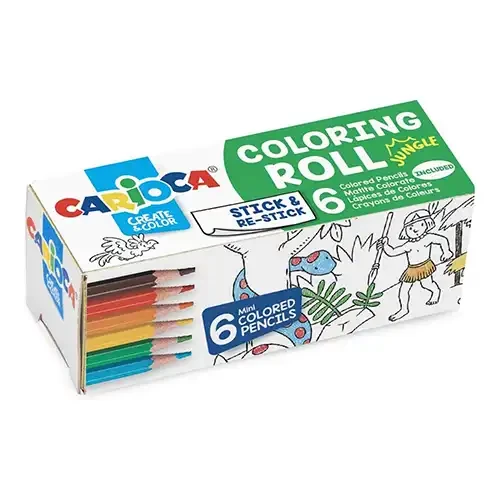 COLORING ROLL MINI + 6 CRAYONS JUNGLE