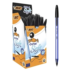 Pack de 50 Stylos à Bille BIC Cristal Soft – Noir