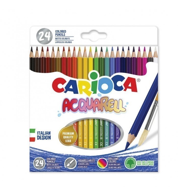 Crayons Aquarelles 24 Pièces Carioca