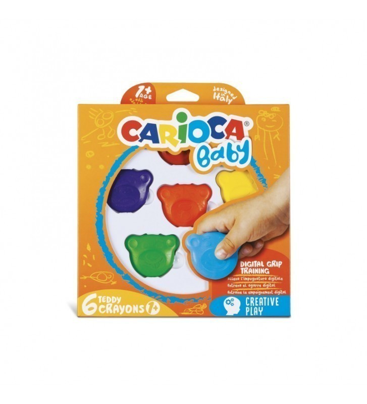 Crayons Oursons Baby Dés 1an 6 Pièces - Carioca