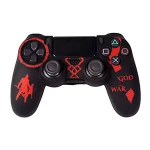 Housse Silicone Anti-Dérapante PS4 God of War – Noir/Rouge