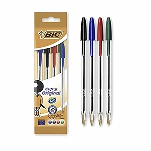 BIC Cristal Original Stylos-Bille x4