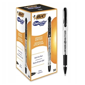 Pack de 30 Stylo gel BIC Gel-ocity, pointe fine,noir