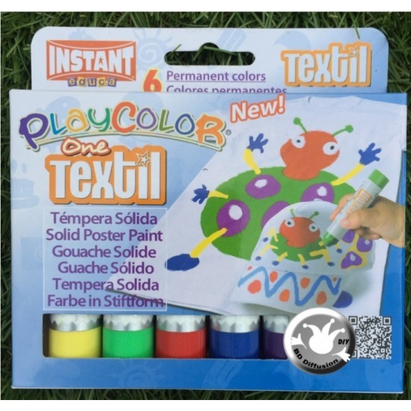 Playcolor Gouache textile 6 couleurs